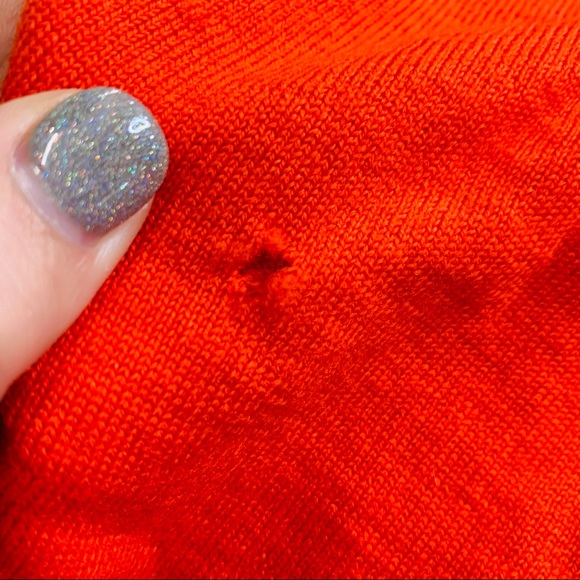 J. Lindeberg V Neck Sweater Wool Orange Medium - Picture 5 of 8